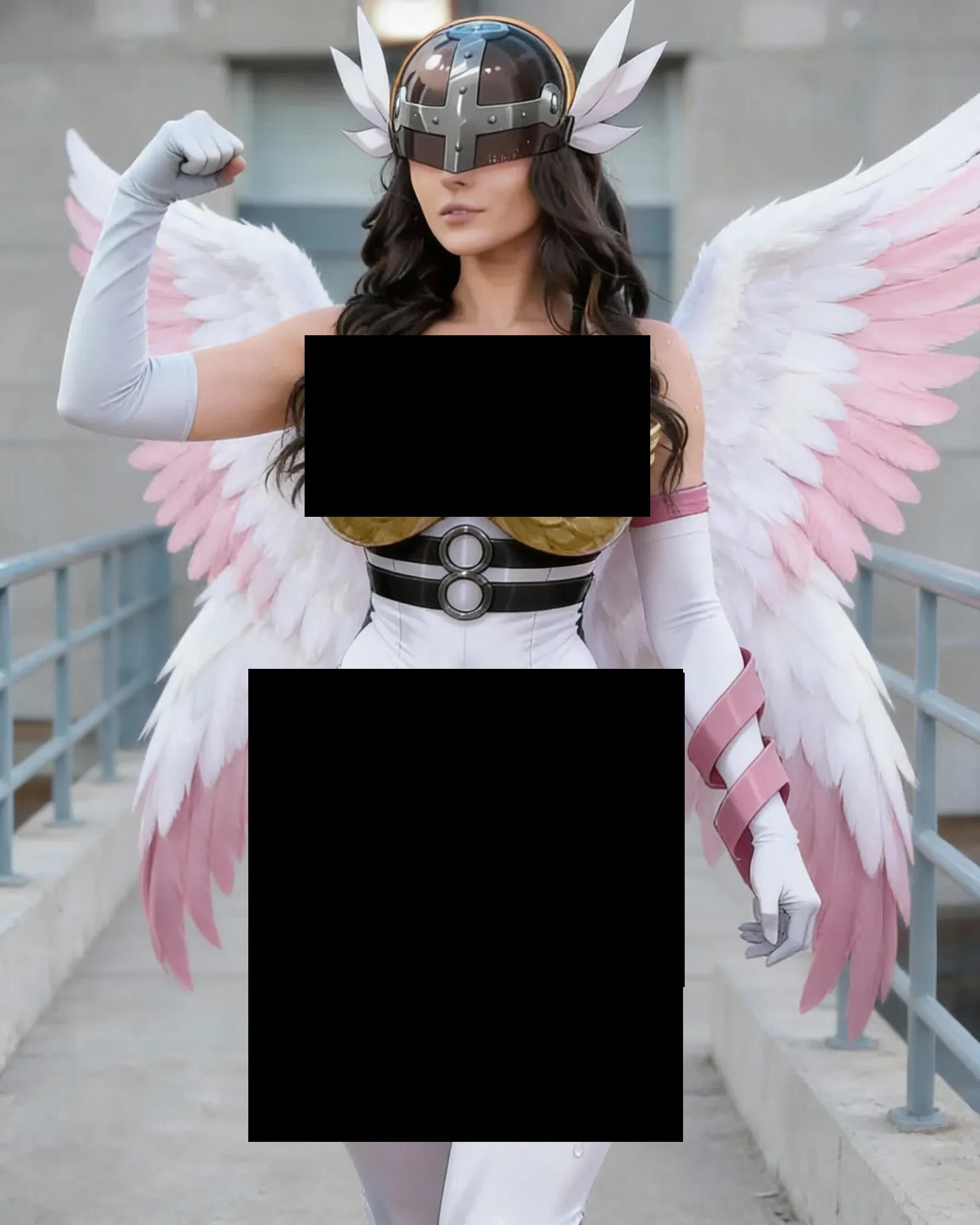 Cosplay image of character with wings