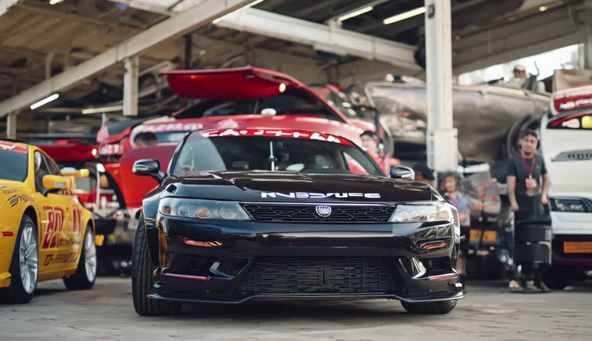 Modified cars and race cars exhibition