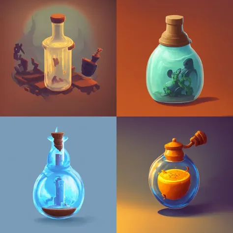 by Christopher Balaskas, fantassified icon, magical potion, plain background, 8k, centered