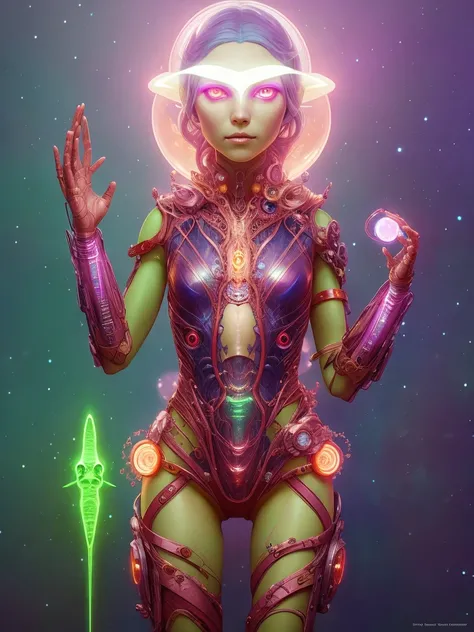 (highly detailed:1.2),(best quality:1.2),8k,sharp focus,(subsurface scattering:1.1),(nsfw:1.2),(award-winning photograph:1.2), 1girl
(intricate bioluminescent magical alien garden:1.3), (cute alien creature woman hybrid:1.2), intricate (bio-mechanical skintight bodysuit with large cutouts:1.2), (short messy pink hair:1.1)
(highly detailed background:1.3),(fantasy:1.2), (hyperrealistic:1.2), dramatic lighting,artstation, artgerm, greg rutkowski, alphonse mucha, trending on artstation, trending on deviantart, wlop