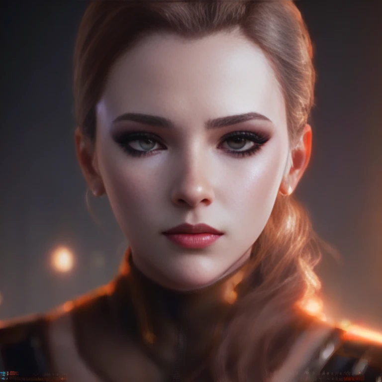 A photo of CHLOEDBH a woman dressed as cyberpunk woman,Dark brown eyes, portrait, highly detailed, digital painting, artstation, illustration, cinematic lighting, (Ultra realistic [[photo]], detailed face:1.0), (detailed eyes:1.0), (realistic photo), (masterpiece:1.0), detailed background, full body shot, by Antonio J. Manzanedo, big    <lora:CHLOEDBHv9_Lora128:0.75>