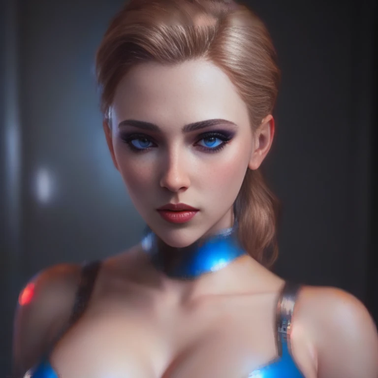 A photo of CHLOEDBH a woman dressed as cyberpunk woman, blue eyes, Dark brown eyes, portrait, highly detailed, digital painting, artstation, concept art, smooth,  illustration, cinematic lighting, 4K HQ, sharp focus, (Ultra realistic [[photo]], detailed face:1.0), (detailed eyes:1.0), (realistic photo:1.1), (masterpiece:1.0), detailed background, full body shot, by Antonio J. Manzanedo, big    <lora:CHLOEDBHv9_Lora128:0.75>