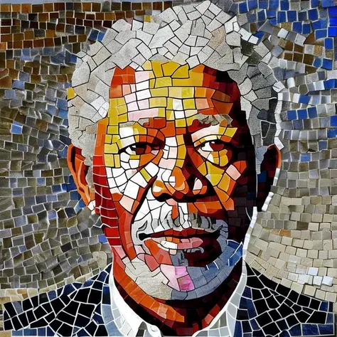 Morgan Freeman Mosaic Art