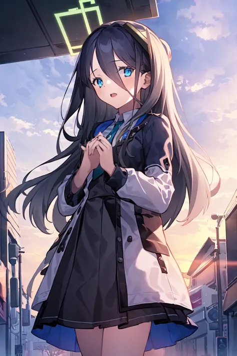 best quality, masterpiece, 1girl, solo, <lora:_v10:0.8>, halo, outdoor, modern city, looking at viewer, extremely detailed CG unity 8k wallpaper, ((ultra-detailed)), (best illustration), (best shadow), ((an extremely delicate and beautiful)), ((cinematic light)),