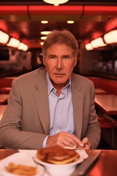 modelshoot style harrison ford at the classic diner