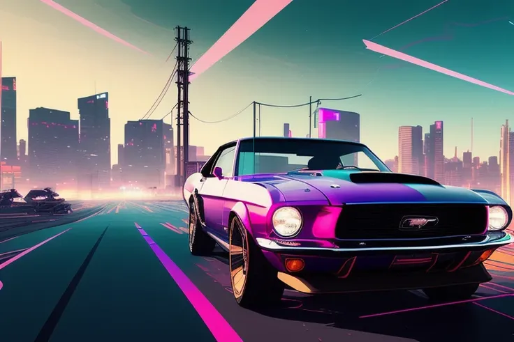 (kuvshinov:1), (samdoesart:1.1), (dreamlikeart:1), (nvinkpunk:1.4), (from_side:1.0), (wide angel view:1.2), 1967 Ford Mustang in cyberpunk city, concept art, multi-colored ribbons, old paper texture, highly detailed, (large viewport showing a detailed planet:1.1), (very detailed sky:1.2), (highly detailed background:1.3), highly detailed, concept art, beautiful intricate filegrid facepaint, intricate, elegant