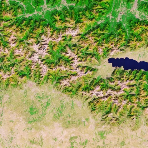 MapSatimageEU, cost, town, lake, hills