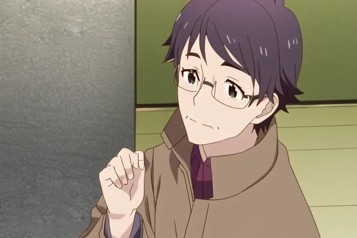 1people, YukimuraMakoto, anishot, 1boy, shirt, male focus, coat, anime coloring, hands