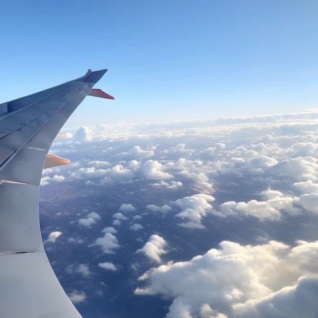 a beautiful wing view from a plane