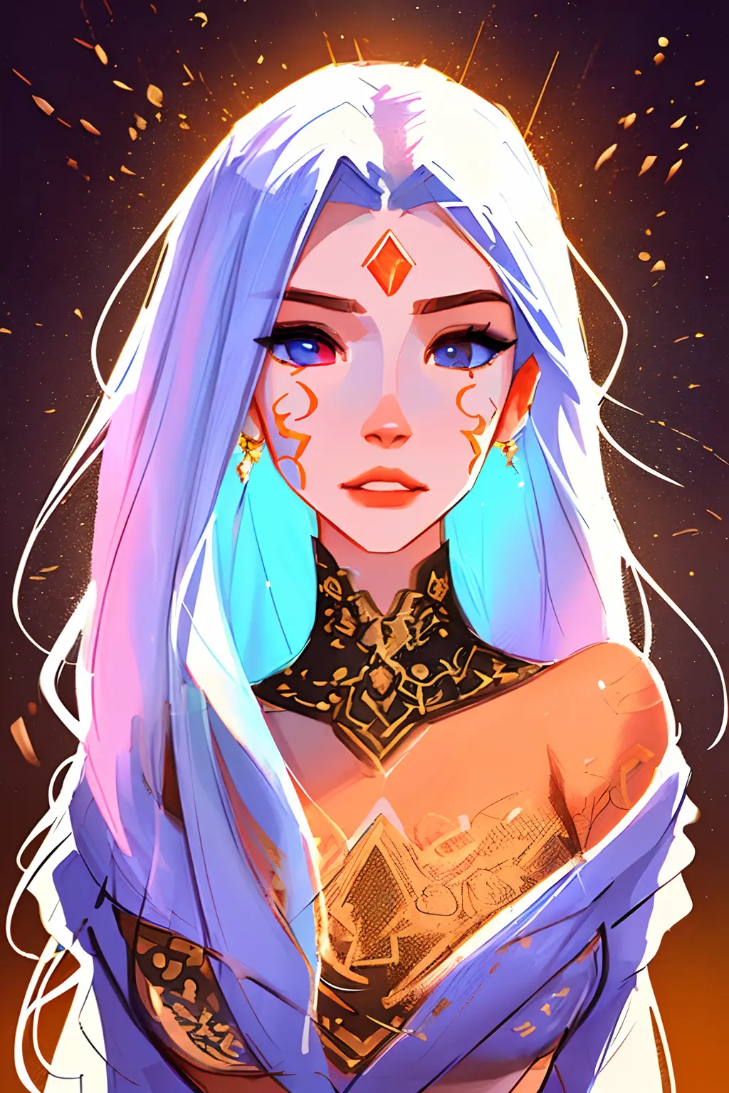 (symmetry:1.1) (portrait of floral:1.05) a woman as a beautiful goddess, (assassins creed style:0.8), pink and gold and opal color scheme, beautiful intricate filegrid facepaint, intricate, elegant, highly detailed, digital painting, artstation, concept art, smooth, sharp focus, illustration, art by greg rutkowski and alphonse mucha, 8k