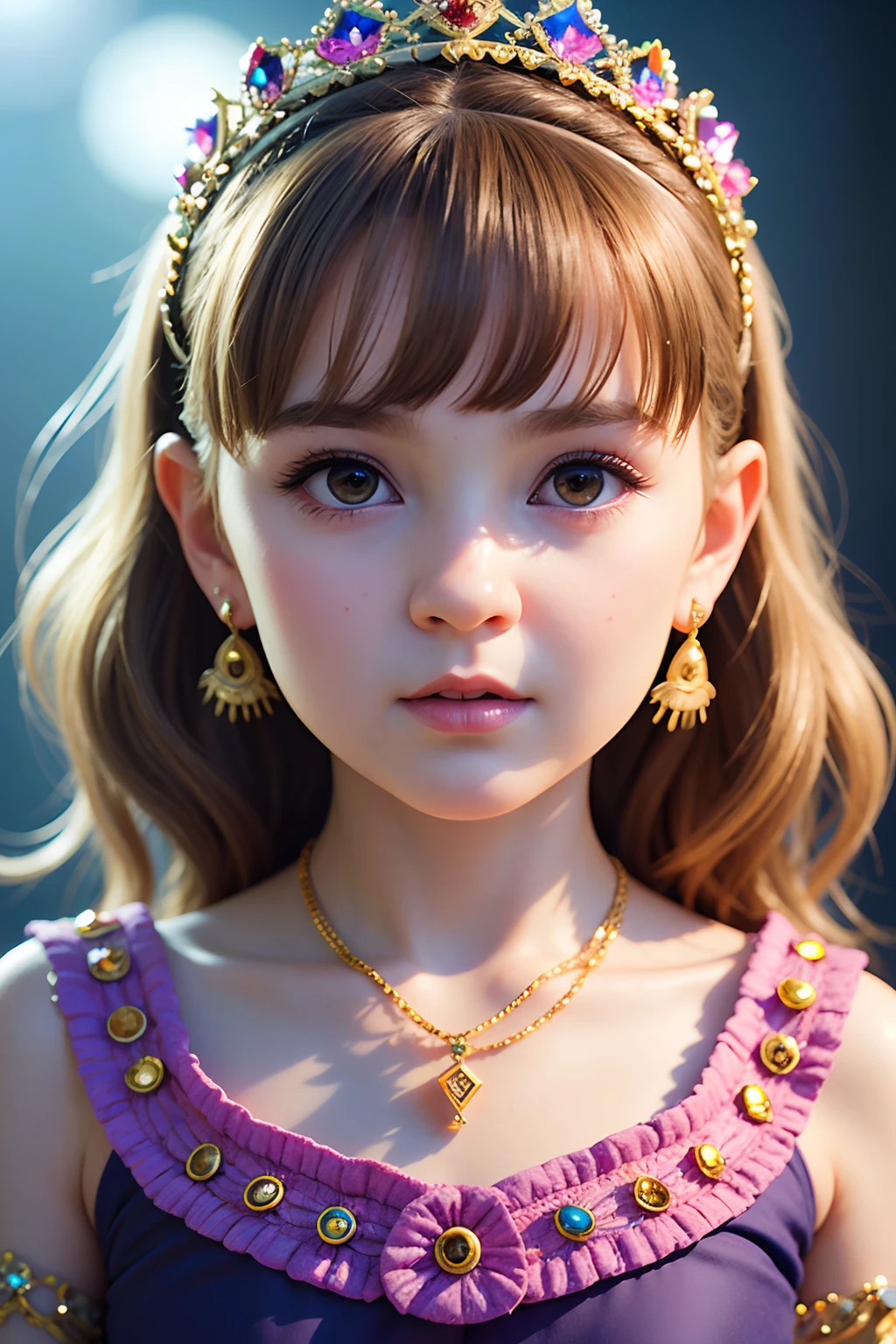 Portrait of cute baby Childlike Empress from Never Ending Story, cute baby face, amazing digital ilustration By artgerm By cgsociety, amazing lighting, pixar style, bluesky studios, ultra details