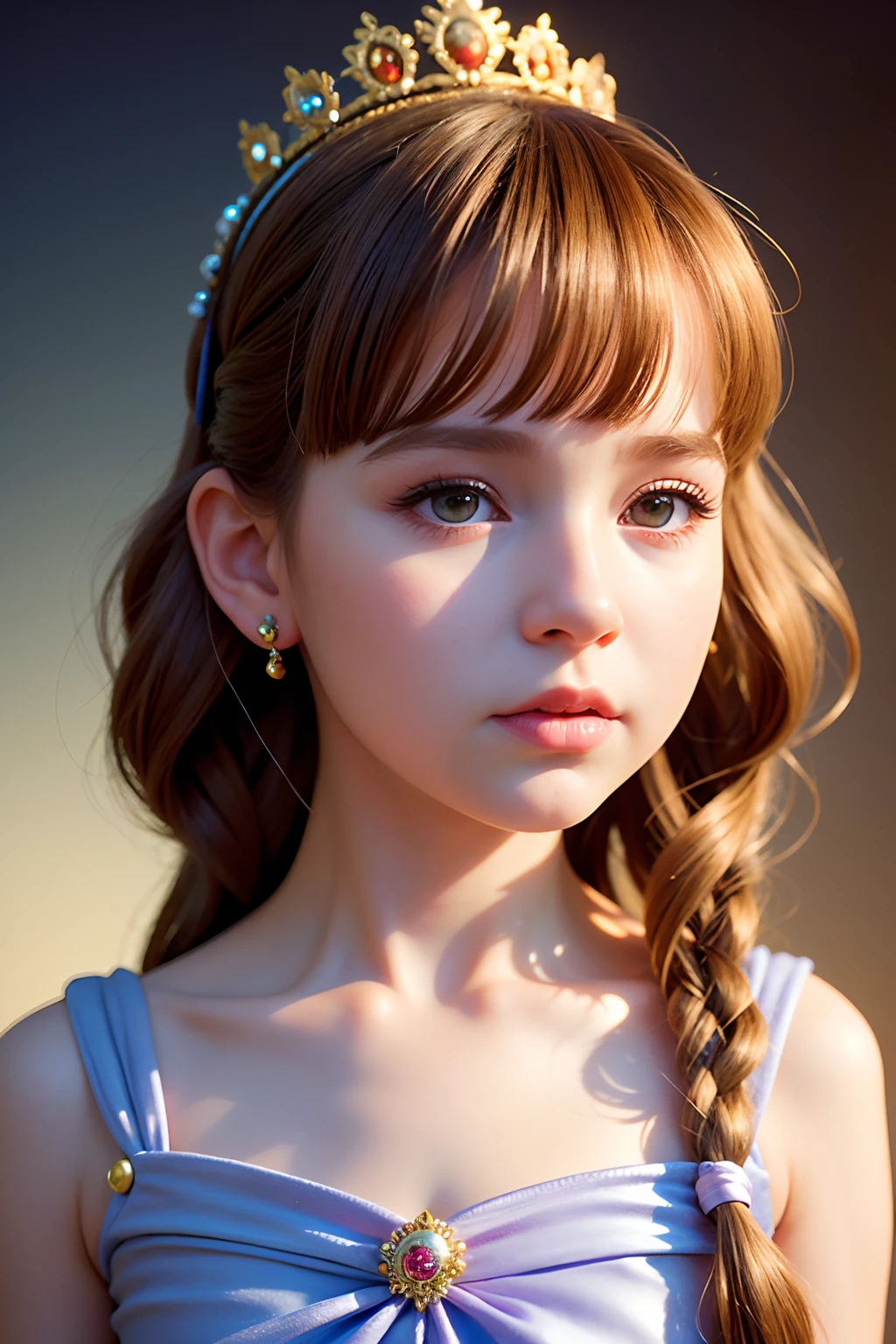 Portrait of cute like Empress from Never Ending Story, cute baby face,digital ilustration By artgerm By cgsociety, amazing lighting, pixar style, bluesky studios, ultra details