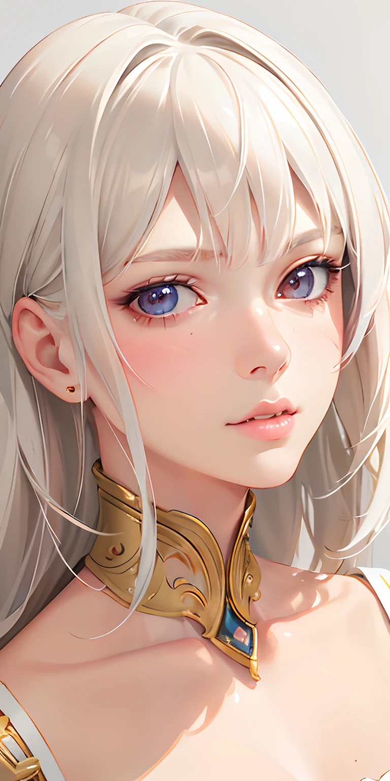 best quality,High quality texture,finely detailed,a realistic representation of the face,detailed skin,anime,girl,sexy,mix,model,illustration,portraits,semi-realistic,white hair