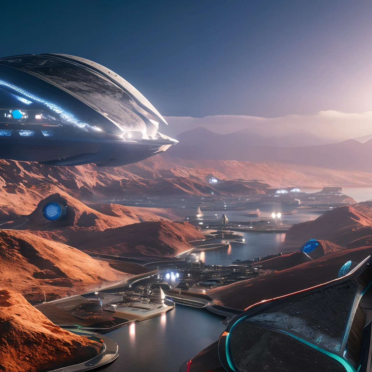 landscape of a futuristic sci fi city, sci fi, ultra realistic, high resolution, city