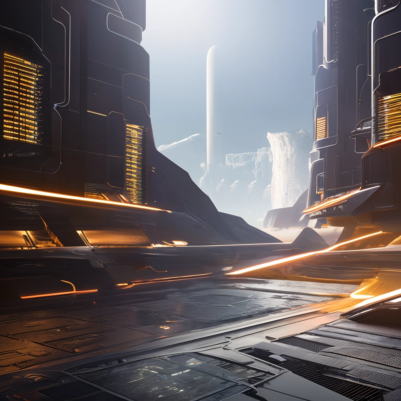 landscape of a futuristic sci fi city, sci fi, ultra realistic, high resolution, city
