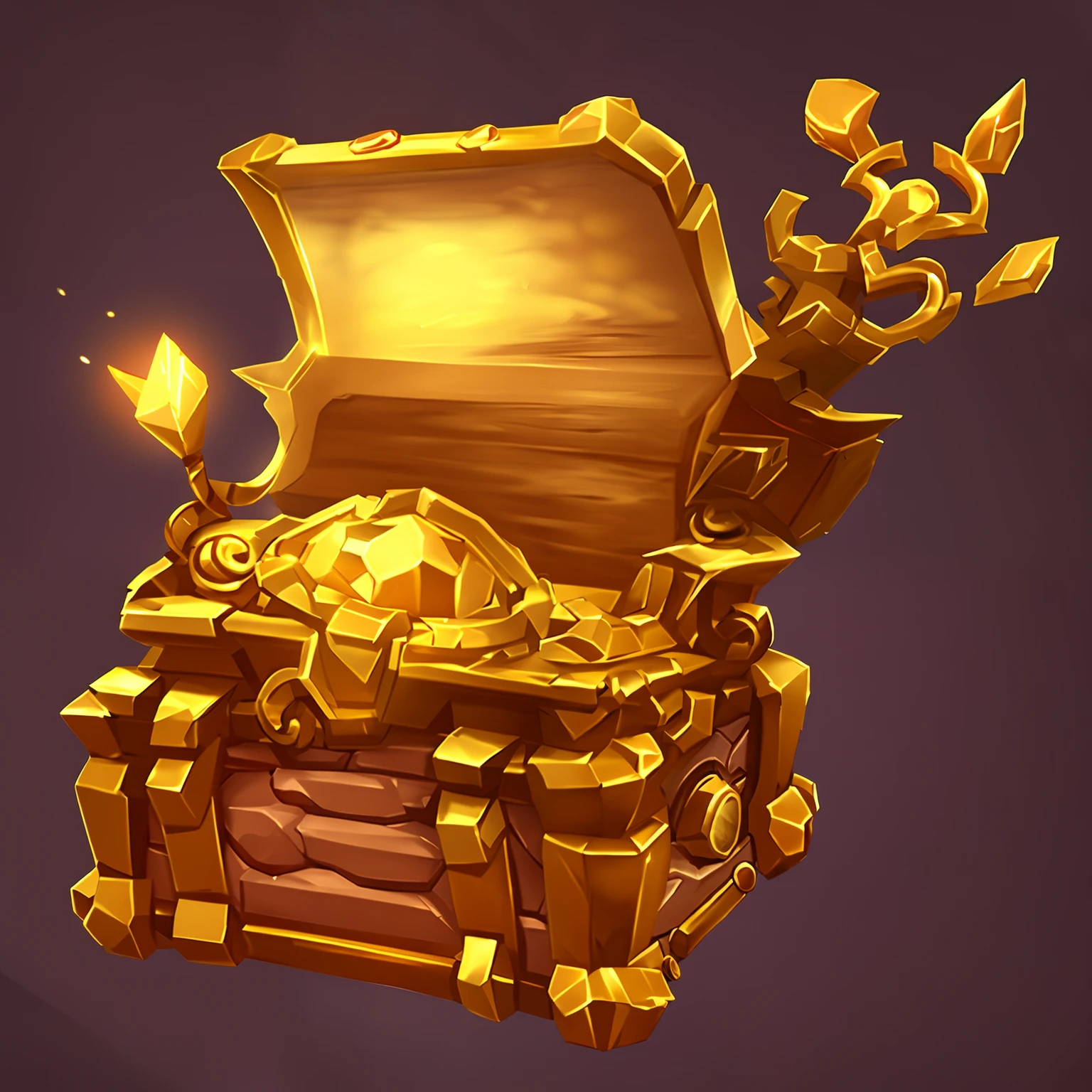 fantassified icon, a golden chest, 8k, centered