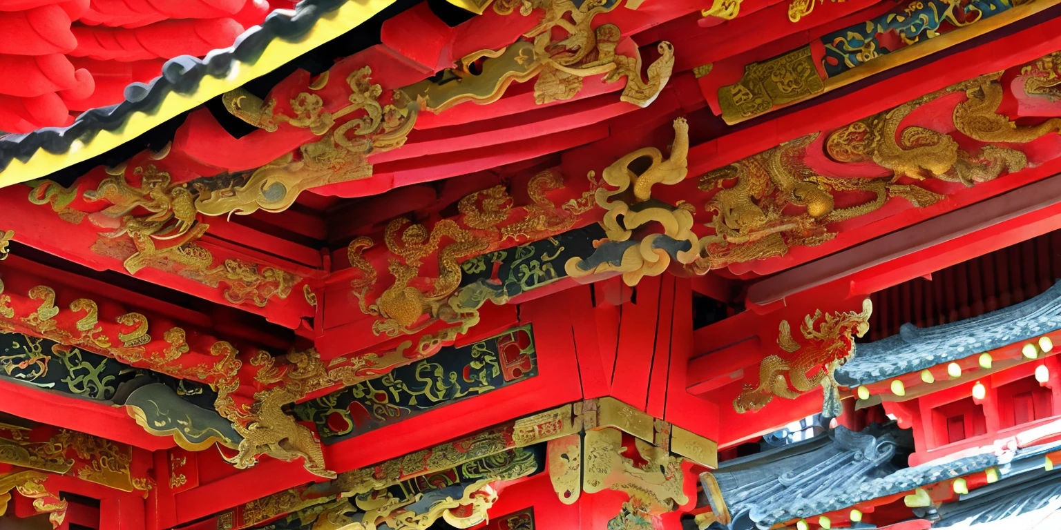 Pagoda
Temple
Courtyard
Roof tiles
Red lanterns
Traditional woodwork
Dragon and phoenix motifs
Imperial palaces
Gardens
Stone lions