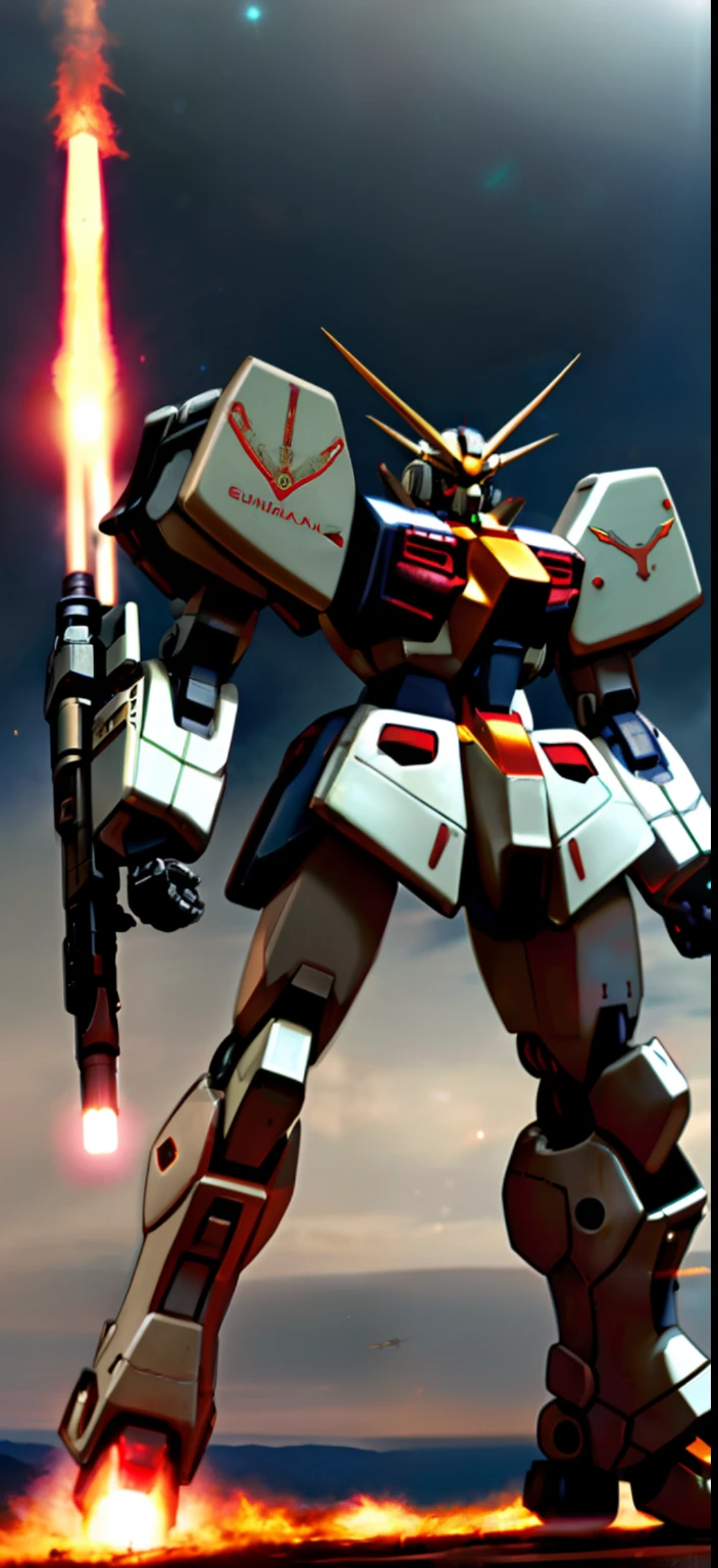 a giant (Gundam rx78 1.2) robot with a gun in its hand and Shield in the middle of the battlefield; ruins, sci-fi,sparks, and flames surround it, Steel, edge rust, and edge wear (extremely detailed CG unity 8k wallpaper), realistic, masterpiece, highest quality, ((scifi)), lens flare, ((light sparkles)), unreal engine, digital painting, Style-TronLegacy-8v-B, trending on ArtStation, trending on CGSociety, Intricate, High Detail, dramatic, realism, beautiful and detailed lighting, shadows (was-gunpla) <lora:GundamRX78:0.8> <lora:epiNoiseoffset_v2:0.5> <lora:itrobo2022Highly_12Lora:0.7> <lora:epicdiffusionLora300_epicdiffusionLora300:0.6>