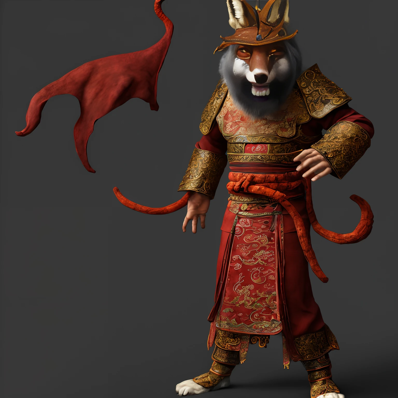 **Full Length Shot, fox
anthropomorphism, shaman wizard, chinese ink
style,amazing epic chinese ancient theme,
martial arts style, Chinese fairy tale, highly
detailed, dynamic, cinematic, stunning, realistic
lighting and shading, vivid, vibrant, 8k,octane
render, unreal engine, very detailed, concept art,
realistic, Cry engine,
-ar 5:3 -q2 -s 750 -V
5**
