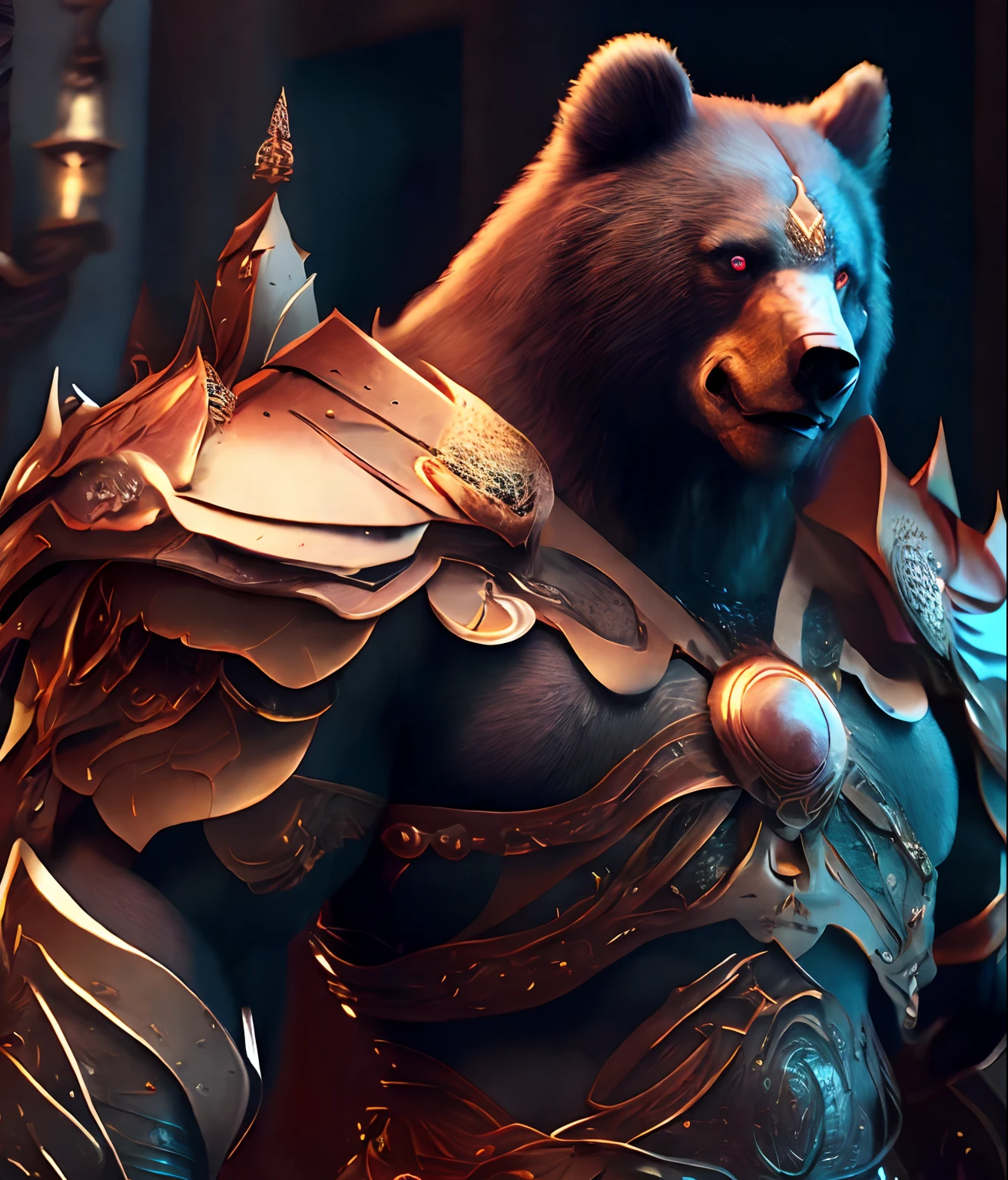 (Masterpiece), the best quality, (extremely detailed CG unified 8k wallpaper), (the best quality), (the best illustration), (the best shadow), Full length shot, black bear personification, Hercules, warrior, Chinese heavy armor, Chinese ink style, amazing epic Chinese ancient themes, martial arts style, Chinese fairy tales, highly detailed, dynamic, movies, amazing, realistic lights and shadows, vivid, full of vitality, 8k, octane rendering, fantasy engine, very detailed, concept art, realistic, crying engine,