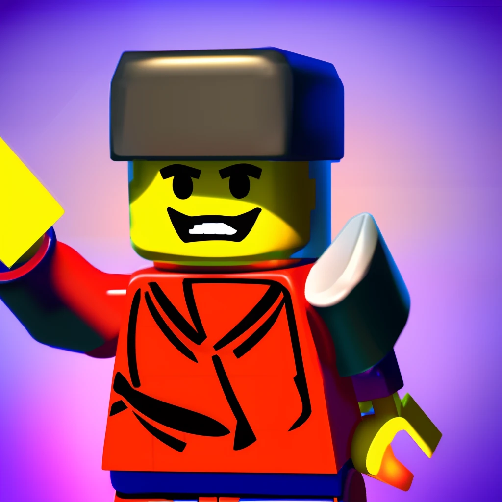 #design #Roblox #Lego studs #character icon #blocky character #gun in hand #glowing effect #cool character design #handsome action #defeated small blocks in background