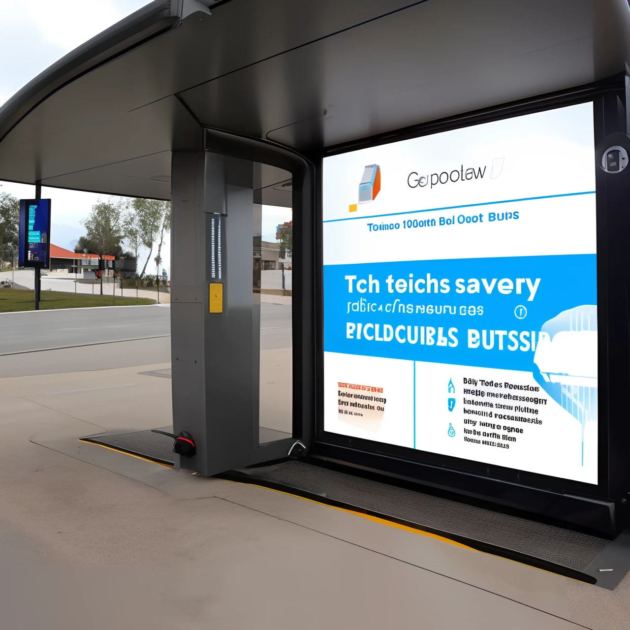 "A tech-savvy bus stop."