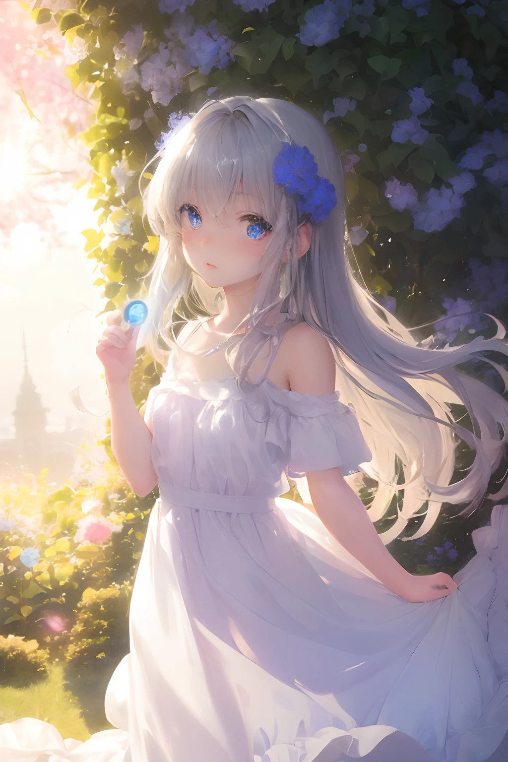 art by Cornflower, dreamy (a girl who was ite and had beautiful detailed eyes. The depth of field in the photo was perfect, and the lens flare added a nice touch. 