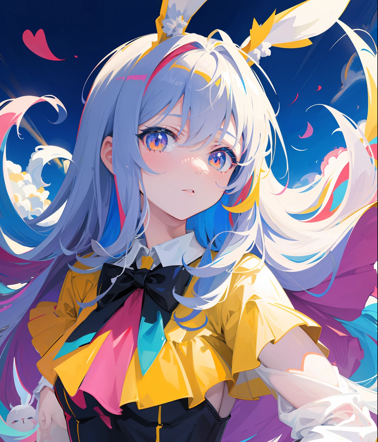 (flat color:0.9),(colorful:1.1),(masterpiece:1,2), best quality, masterpiece, highres, original, extremely detailed wallpaper, looking at viewer,,,1girl,solo,Bunny Girl,Portrait