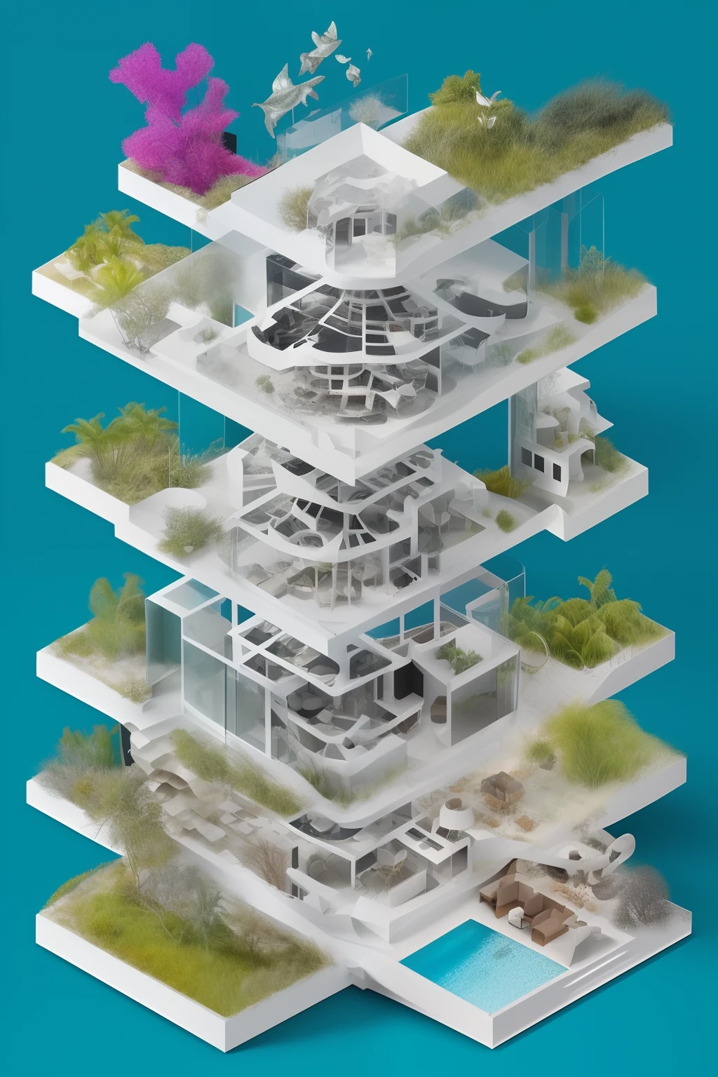 Magical Animal Tower (5), Modern (4), Unique Shape (5), Vertical Height (5), Emphasis on Individual Building (5), Metal (3), Glass (3), Concrete (3), Exterior Decorations (4), Glass Curtain Wall (4), Facade Design (4), Black (3), Silver (3), Transparent (3), Lighting Effects (3), Music (3), Decorative Entrance (3)