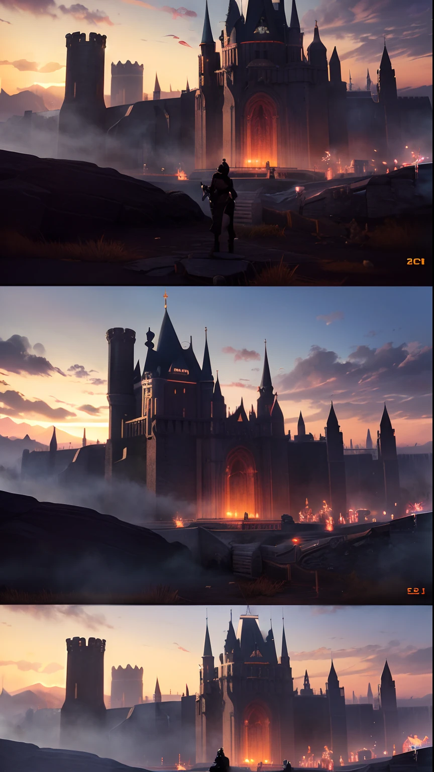 1 vampire girl with tiny tiger teeth , athletic, Castle in the background, elevated view,breasts, sxz-mgr-v1-4000 in battle stand, ninja assasin, holding sword, dynamic pose, covered in blood, dark night, red moon ,(detailed background), military base, (lens distortion:0,7), (chromatic aberration:0.7), (fim grain:0.7), intricate, unreal engine 5, volumetric lighting, realistic, cinematic, 4k, cinematic lighting, depth of field, masterpiece, perfect, hyper-detailed, hard lighting, intricate details, stop motion, hyperfocus, tonemapping, sharp focus, hyper detailed