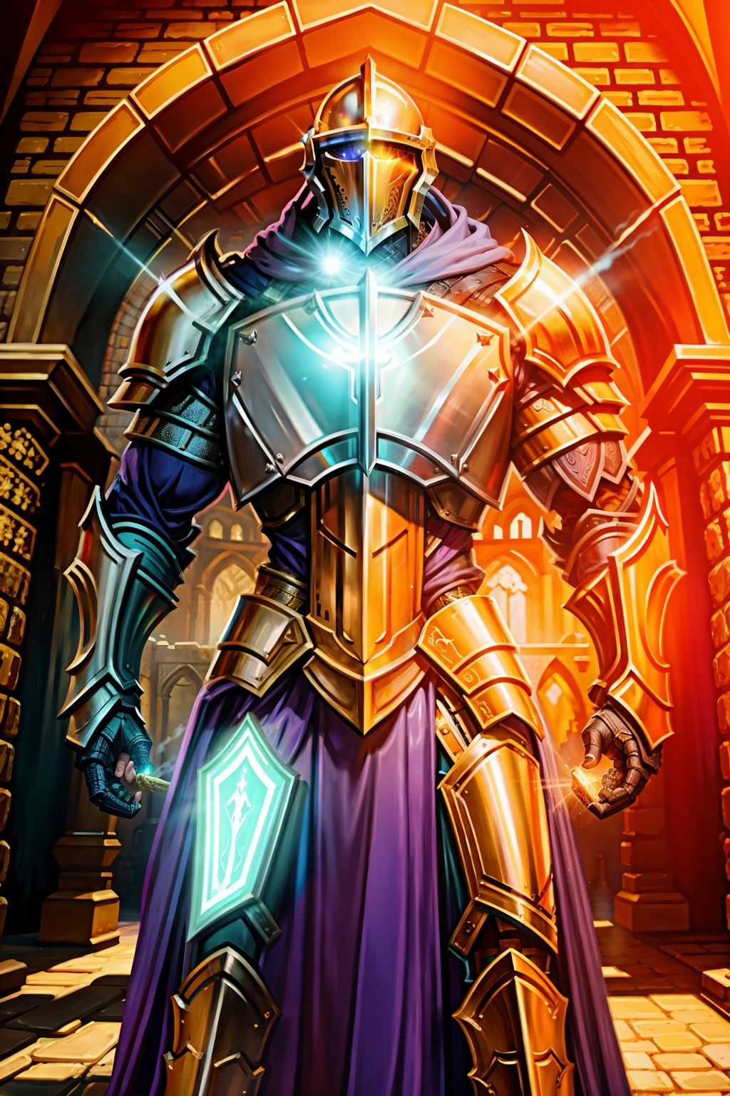Paladin in armor, very, very big scene
