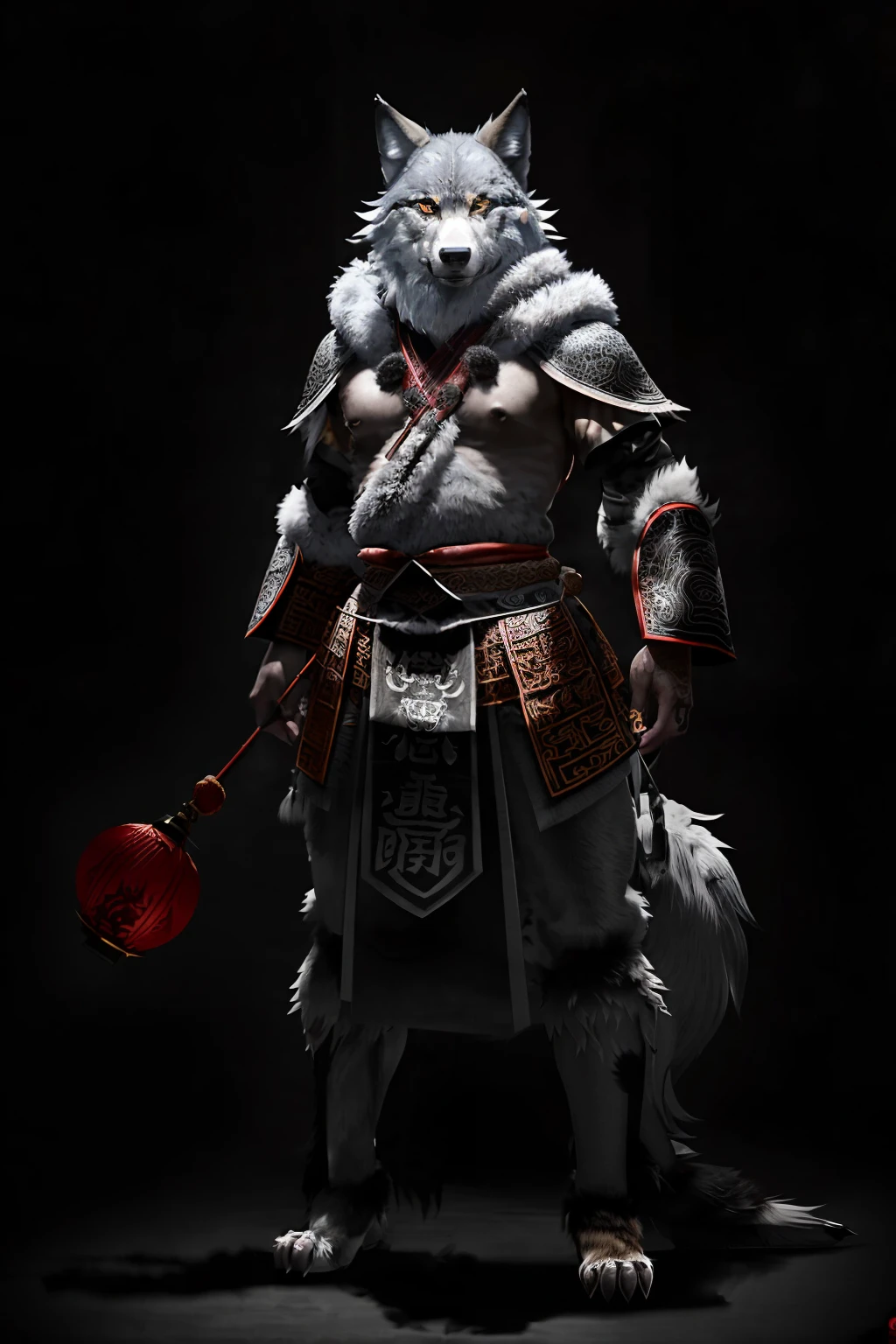 Full Length Shot, wolf anthropomorphism, shaman wizard, chinese ink style,amazing epic chinese ancient theme, martial arts style, Chinese fairy tale, highly detailed, dynamic, cinematic, stunning, realistic lighting and shading, vivid, vibrant, 8k,octane render, unreal engine, very detailed, concept art, realistic, Cry engine,