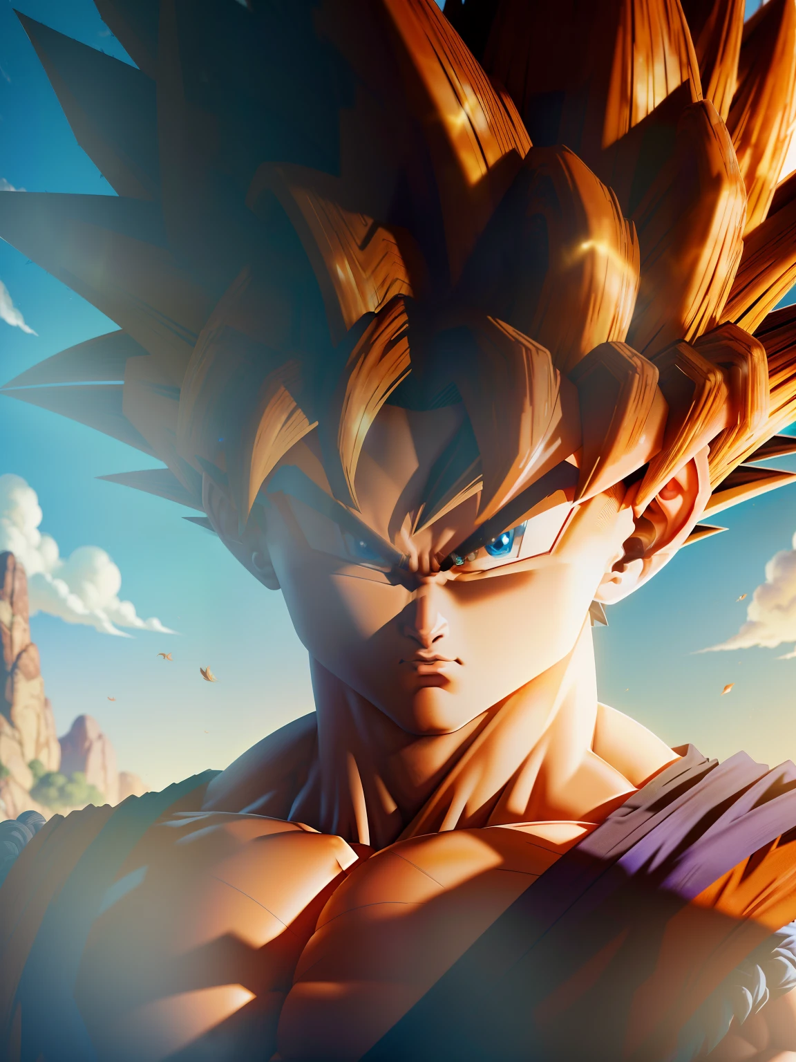 (masterpiece, best quality, ultra-detailed, best shadow), high contrast, hyper detail,intricate details, (Son Goku from Dragon Ball)