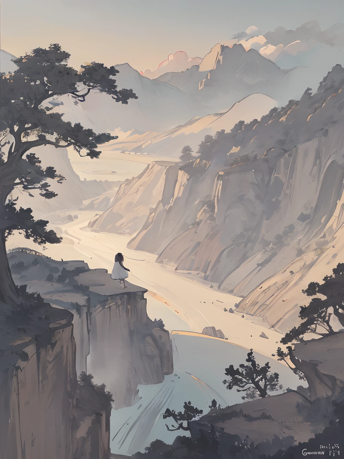 (masterpiece), (best quality), (high resolution),dutch angle,hyper detailed, solo, girl,detailed_background, landscape,The girl in the photo is standing on a rocky cliff overlooking a vast and stunning landscape.
She appears to be lost in thought, with her hair blowing gently in the wind.
Her outfit is simple yet elegant, perhaps a flowing dress or a sleek jumpsuit.
The background features a breathtaking vista, with rolling hills, majestic mountains, and a clear blue sky.
The light in the photo is warm and golden, casting long shadows across the landscape and creating a sense of depth and texture.
The dutch angle adds an interesting and dynamic perspective, as if the viewer is seeing the scene from a slightly tilted or off-kilter point of view.
The level of detail in the photo is truly impressive, with every blade of grass, every rock formation, and every cloud rendered with hyper-realistic accuracy.
Despite the grandeur of the landscape, the focus of the photo remains squarely on the girl, who exudes a quiet strength and grace.
The high resolution of the image allows for a rich and immersive viewing experience, with every detail popping out in crisp clarity.
Overall, the photo is a true masterpiece of composition, lighting, and storytelling, conveying a sense of awe and wonder at the beauty of the natural world.
Thousands of sails pass by the sunken boat, and all the trees in front of the sick one turn green in spring.