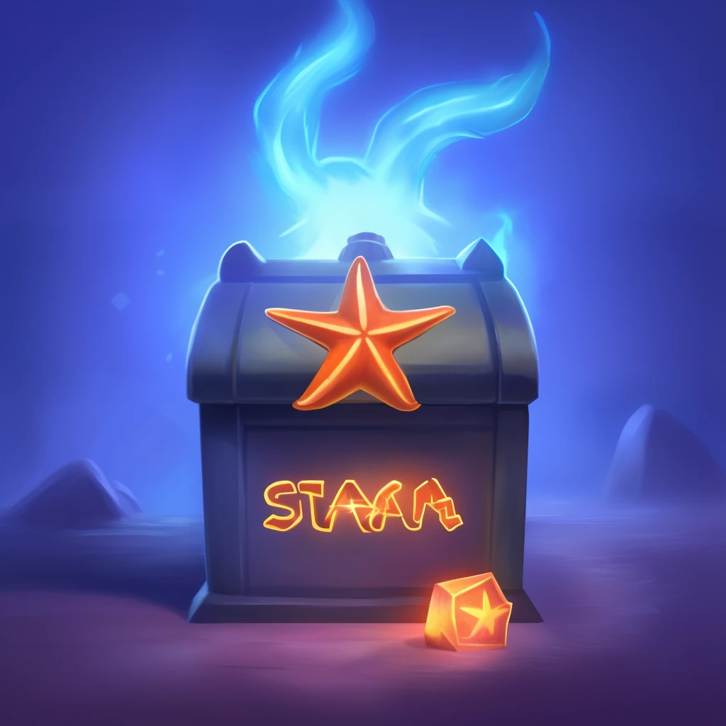 Awesome game icon of Starfish Mailbox, magic mana voltage energy smokes, game asset trending on artstation
