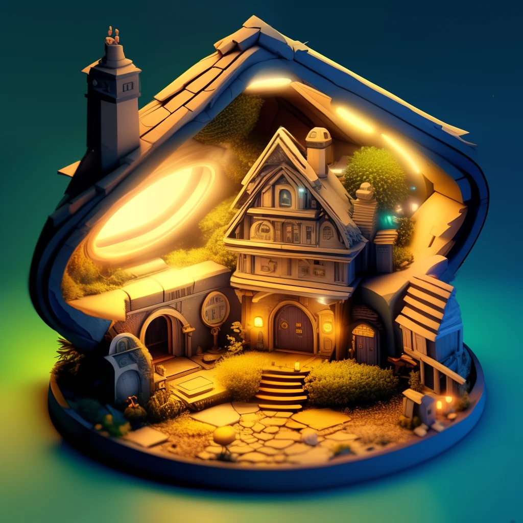 duskametrik hobbit house lord of the rings incredibly detailed background bokeh rim lighting  duskametrik