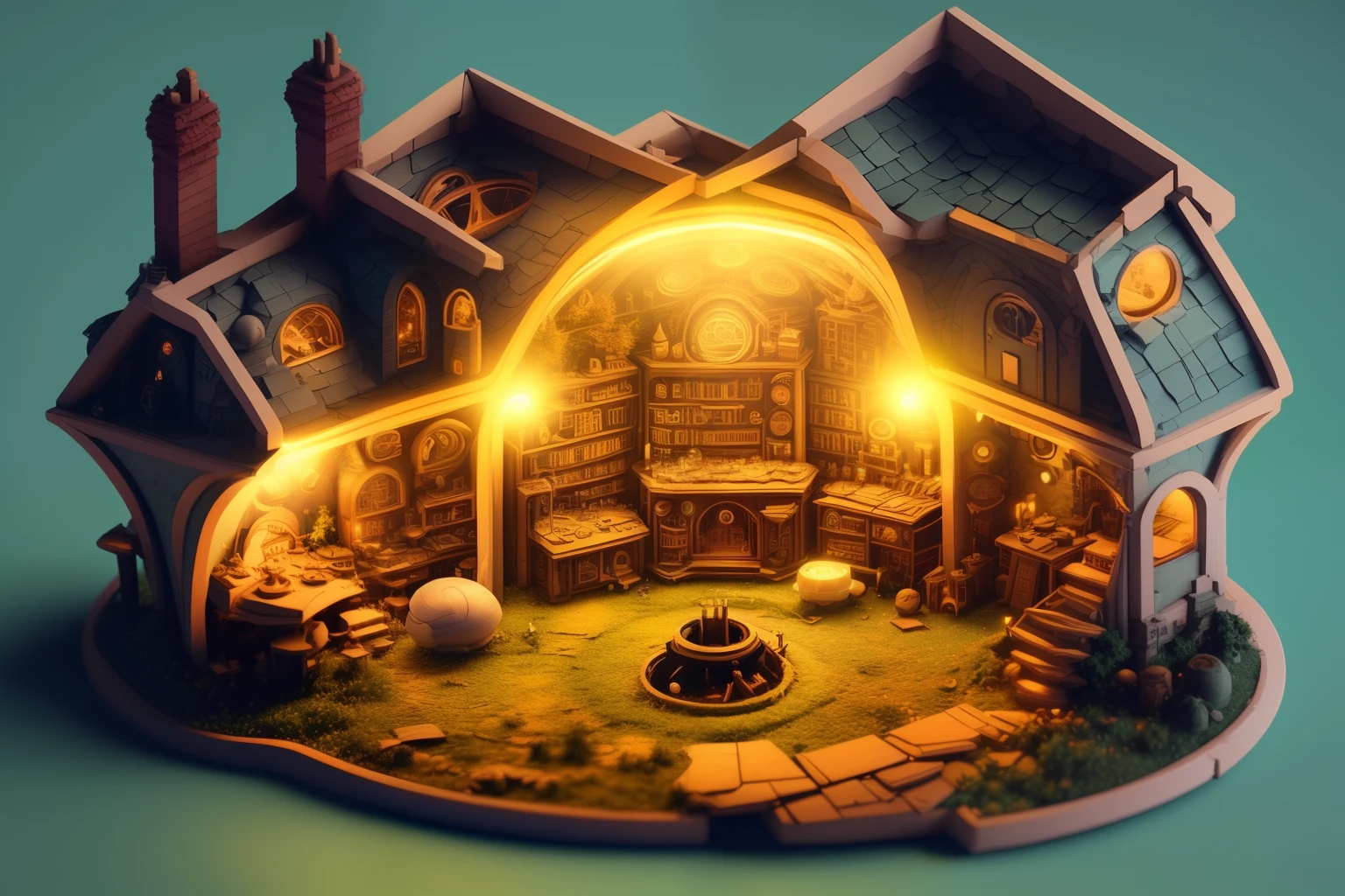 duskametrik hobbit house lord of the rings incredibly detailed background bokeh rim lighting duskametrik
