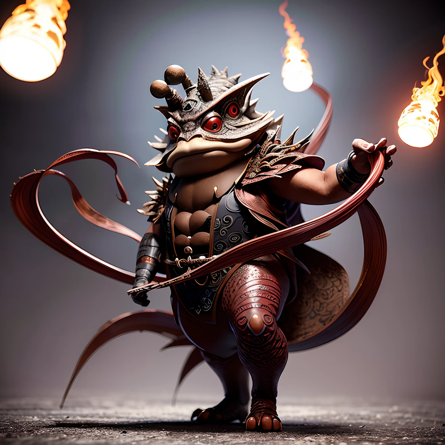 Full Length Shot, toad anthropomorphism,shamanwizard,chinese ink style,amazing epic chineseancient theme, martial arts style, Chinese fairytale, highly detailed, dynamic, cinematic, stunning, realistic lighting and shading, vivid, vibrant, 8k, octane render, unreal engine, very detailed,concept art, realistic, Cry engine