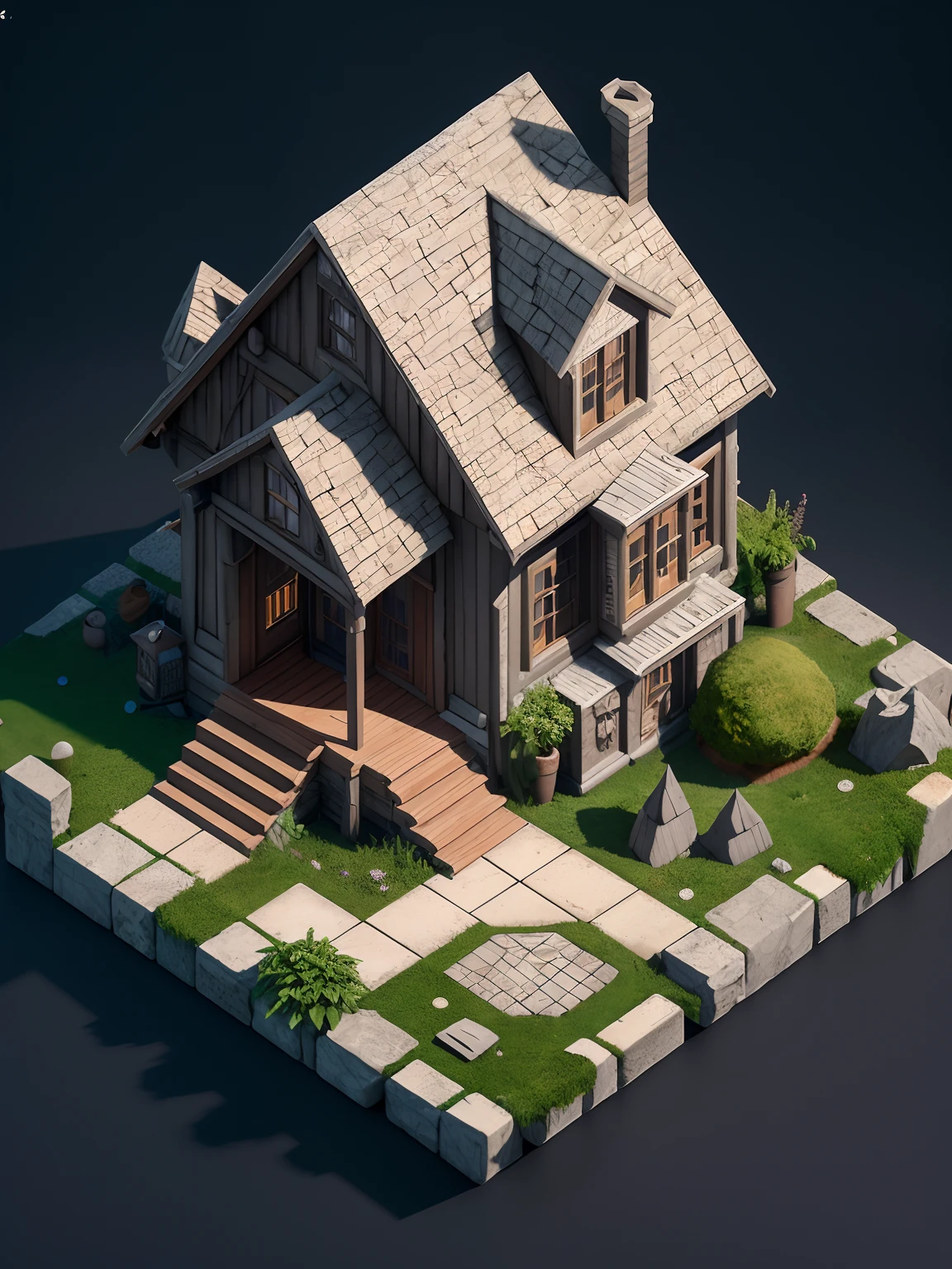 isometric perspective,white background,3D Render,realistic style,Magic Wizards house,Vray rendering,Art station, High quality, ultra-high definition details,concept design, realistic lighting,Unreal Engine rendering,Substance 3D, Octane rendering, ultra realistic, 8k,(hdr:1.3)