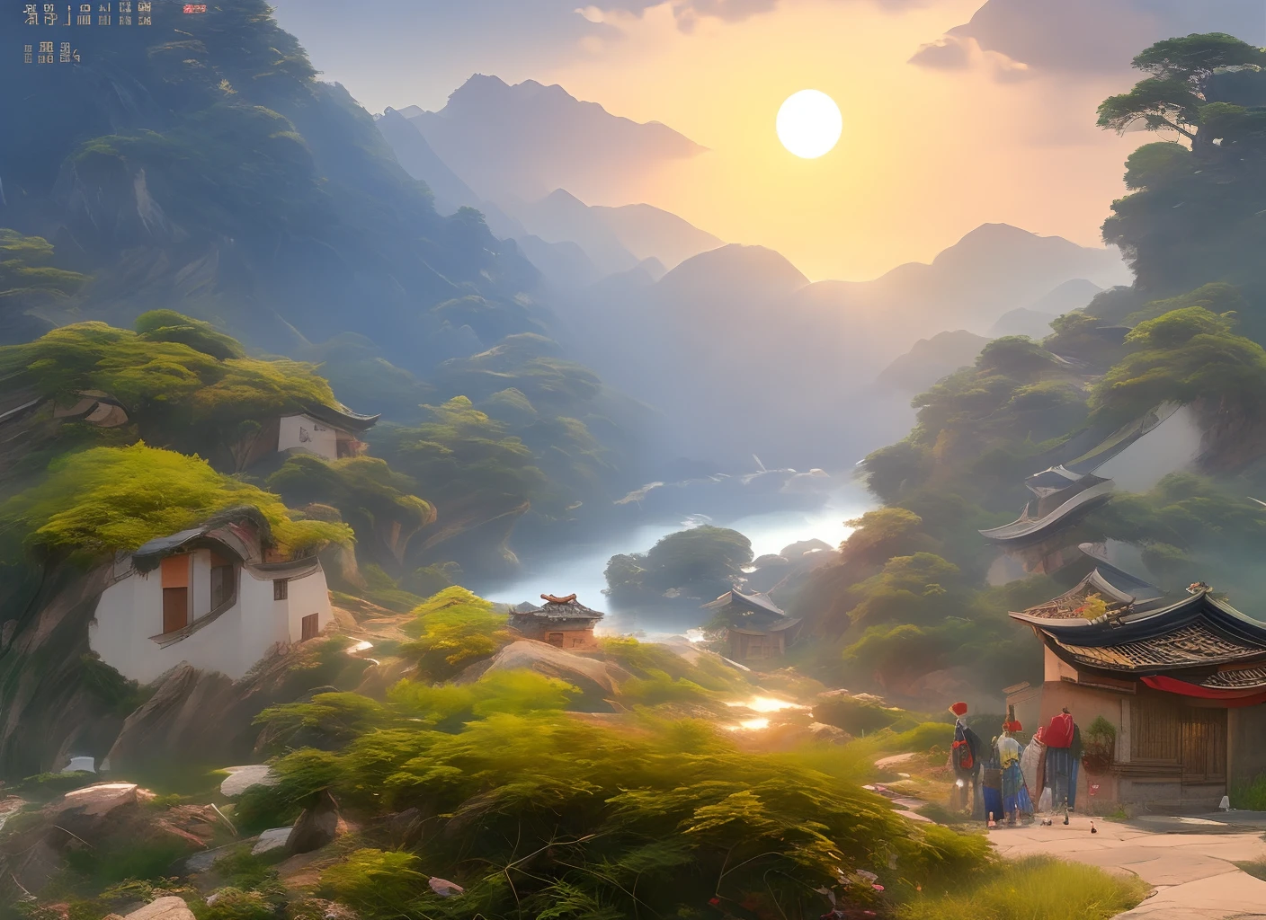 小桥流水人家,古道西风瘦马,夕阳西下,断肠人在天涯