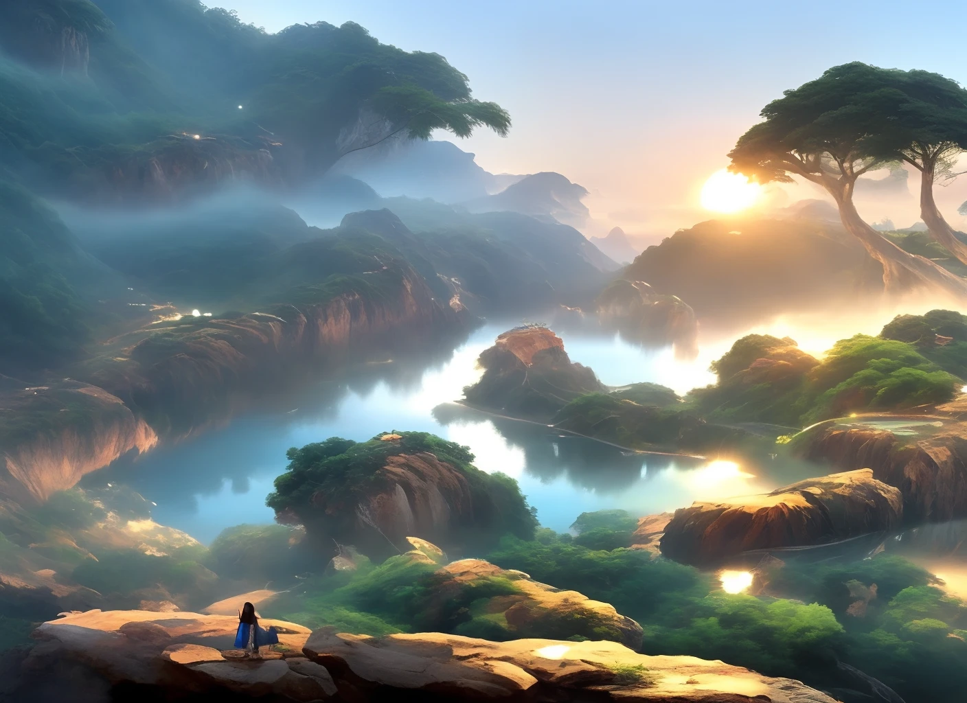 小桥流水人家,古道西风瘦马,夕阳西下,断肠人在天涯