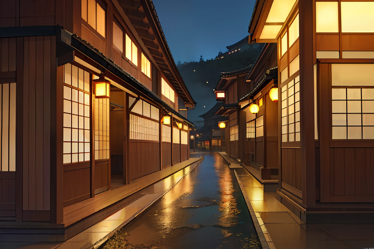 masterpiece, best quality, high quality, extremely detailed CG unity 8k wallpaper a beautiful landscapes oil paiting, award winning photography, Bokeh, Depth of Field, HDR, bloom, Chromatic Aberration ,Photorealistic,extremely detailed, trending on artstation, trending on CGsociety, Intricate, High Detail, dramatic, landscapes,
photorealistic,
nvinkpunk,
analog-diffusion,
dreamshaper,
deliberate,
illustration,
fantasy,
photography,Ukiyoe,ink and wash,Shogunate architecture in Japan,no human,, cyberpunk night city,