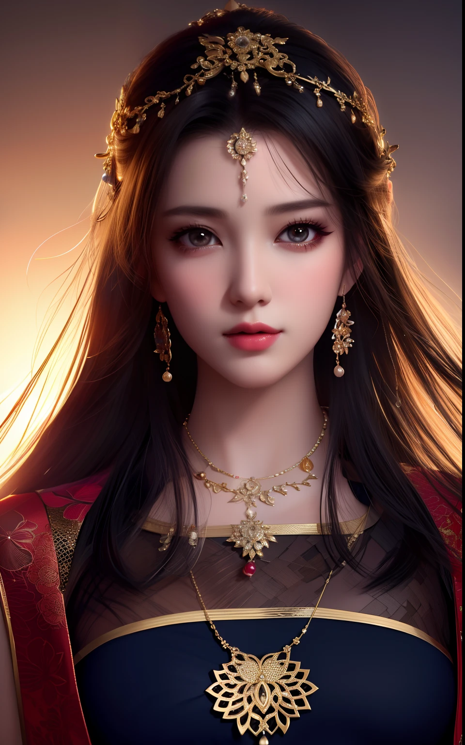 best quality, masterpiece, highres, 1girl,china dress,hair ornament,necklace, jewelry,Beautiful face,upon_body, tyndall effect,photorealistic, dark studio, rim lighting, two tone lighting,(high detailed skin:1.2), 8k uhd, dslr, soft lighting, high quality, volumetric lighting, candid, Photograph, high resolution, 4k, 8k, Bokeh