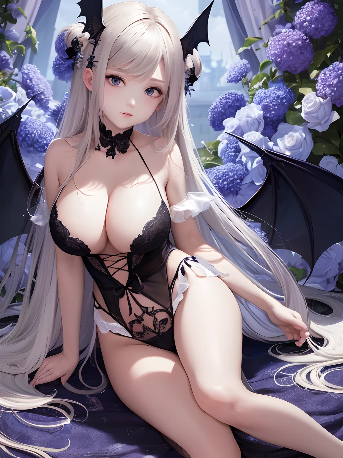 {best quality}, 1girl,full body, {{masterpiece}}, {highres}, {an extremely delicate and beautiful}, original, extremely detailed wallpaper, bare shoulders,bat wings,big breast