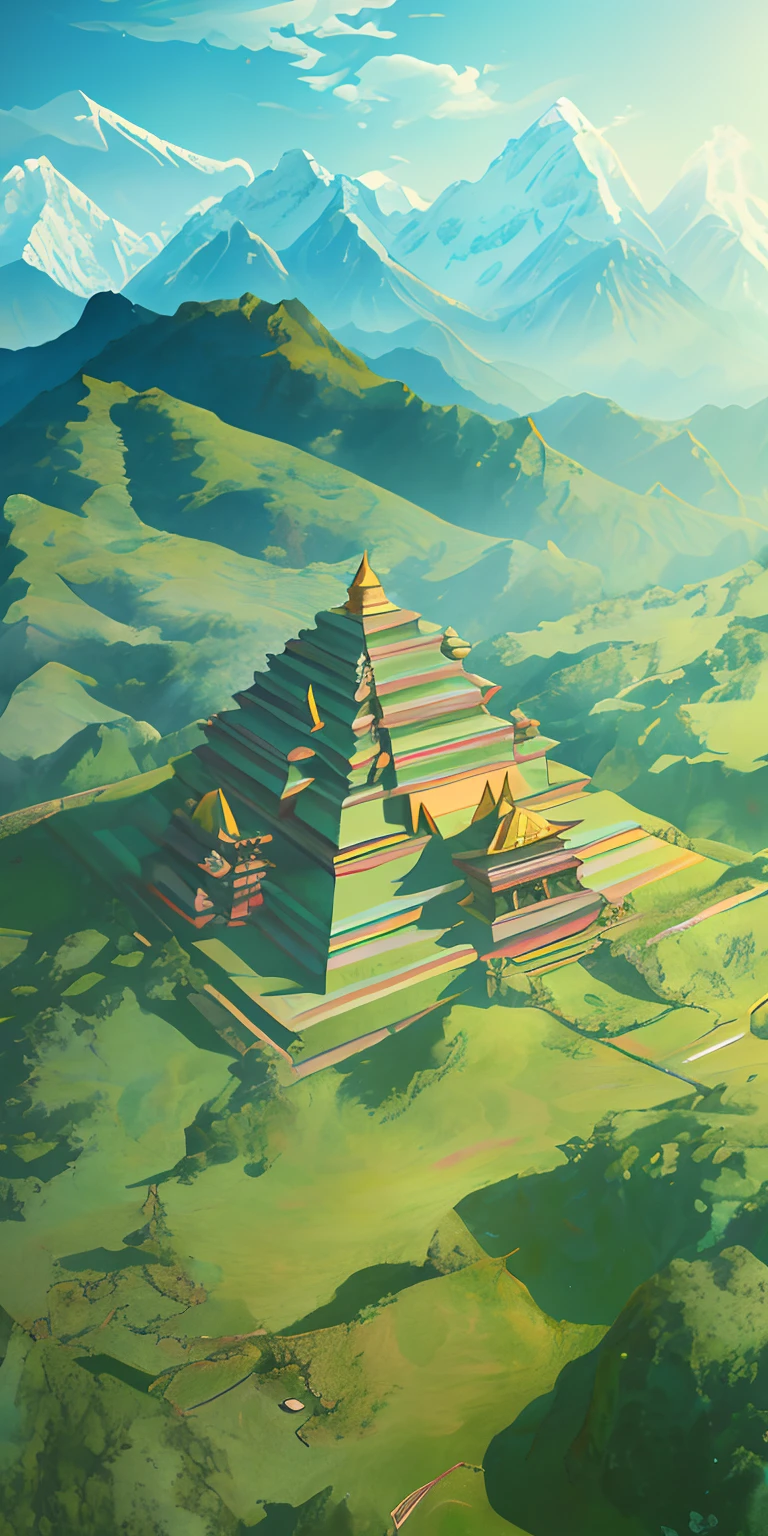 Green Grassland,Snow Mountain in the Distance,Architecture in Nepal,((Top view angle)),((Nepalese temples on green grasslands))
(masterpiece:1.4),(best quality:1.4),(realistic), hyper detailed, highres, good anatomy, best quality, an extremely delicate and beautiful, an extremely detailed and delicate, 8k cg wallpaper, illustration, hyperrealism, high detailed skin, highly detailed background, 8k uhd, dslr, soft lighting, high quality, Fujifilm XT3, HD, Sharp, beautiful studio soft light, rim light, vibrant details, ray tracing, (chromatic abberation:0.8), (depth of field:1.2),