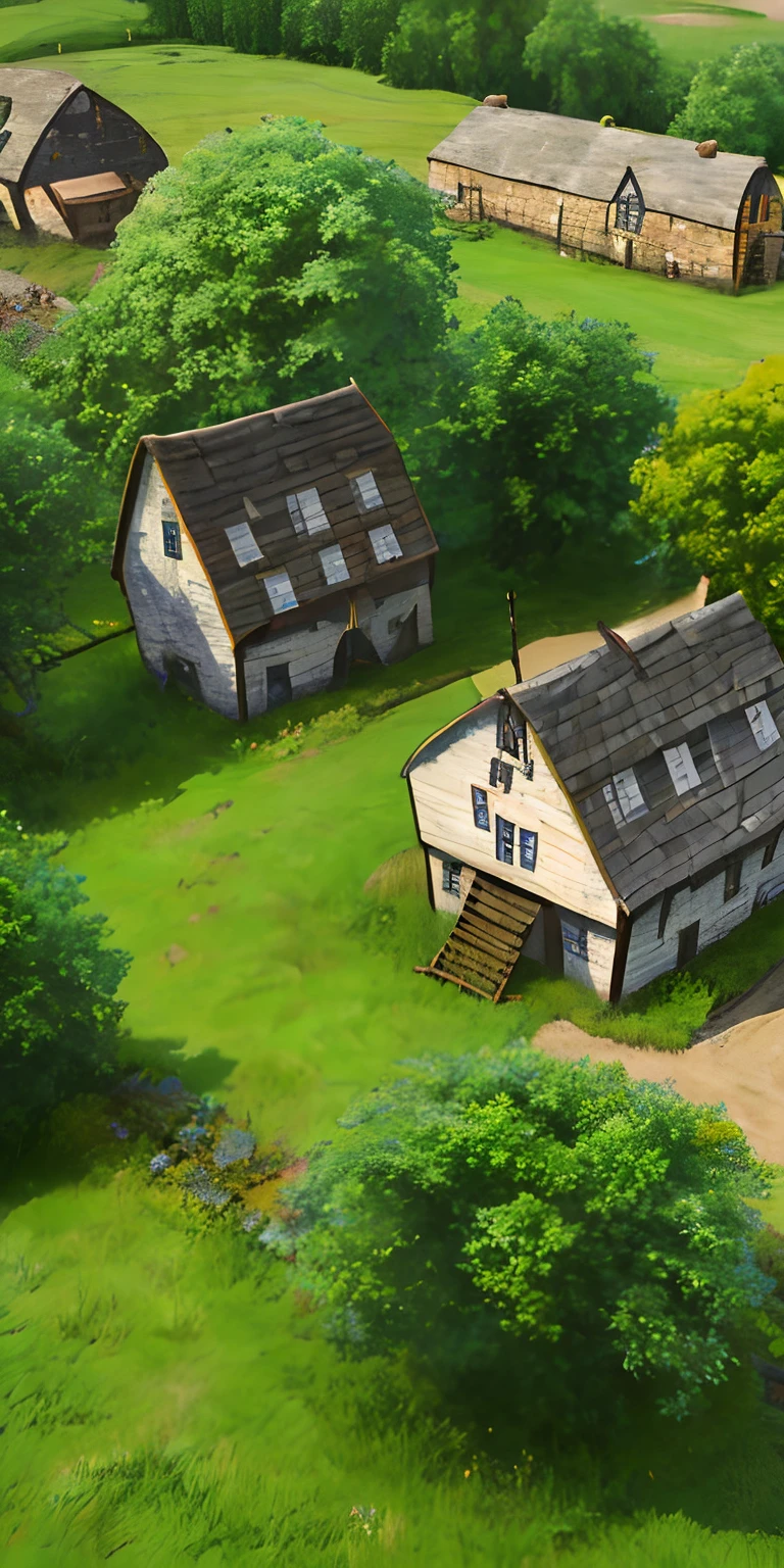 Windmill Mill,Beehive shaped Primitive Chieftain Hall ,Spring theme,Original Hall,realistic,heroes of the storm,beautiful isometric game art