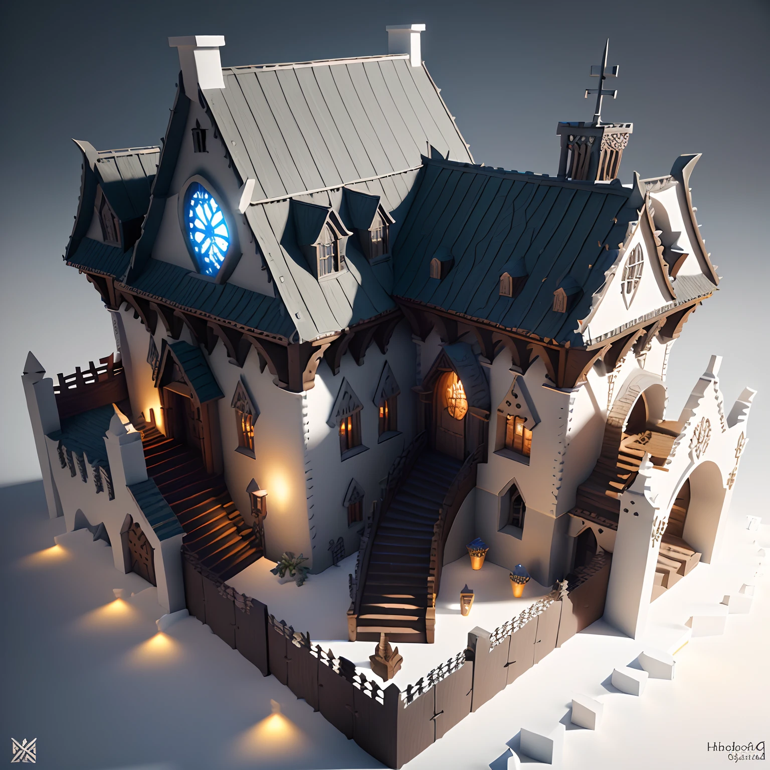 Medieval architecture in SLG Strategy building game, Viking style barracks with cartoon magic art style, gorgeous Viking totem decoration and distinctive features, 3D model HD rendering, architectural rendering, orthographic isometric view, 45 degree Angle from above, (white background), (high detail), movie, global lighting, Unreal Engine rendering, Substance 3D, octane Rendering, (hdr:1.3)