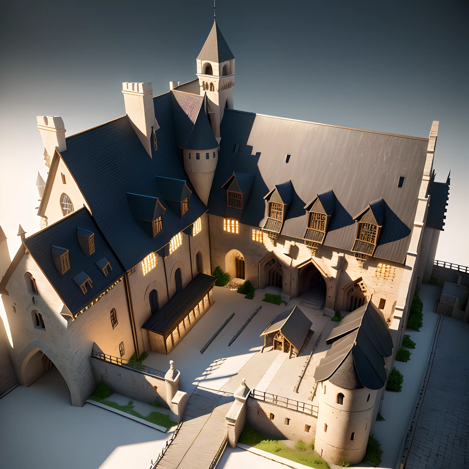 Medieval buildings, barracks in SLG strategy building game, with cartoon magic art style, gorgeous decoration, 3D model Vray HD rendering, building rendering, isometric view, 45 degree Angle from above, (white background), (high detail), (high quality), global lighting, Unreal Engine rendering, Substance 3D, octane rendering, (HDR: 1.3)