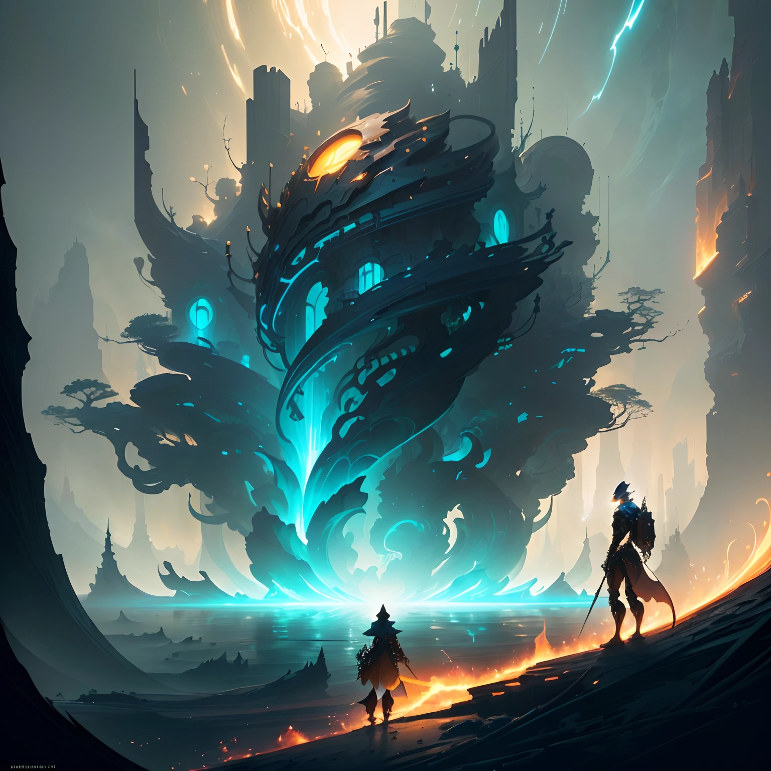 masterpiece, best quality, (extremely detailed CG unity 8k wallpaper), (best quality), (best illustration), (best shadow), absurdres, realistic lighting, (Abyss), beautiful detailed glow, art by PeterMohrBacher,
