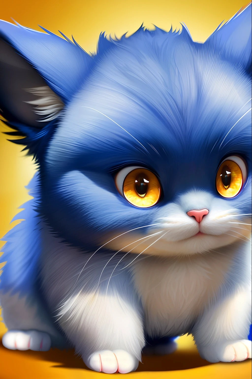 A cat (Garfield), blue fluffy hair, short legs, cute, big round face, big eyes, lying on all fours with open mouth and stretching, wearing a beach shirt,Photo-grade, realistic style, 2k, 4k, FHD, artsation, cg, realistic, Unreal Engine , real light and shadow, beautiful rich colors, amazing details, masterpiece8k uhd, dslr, soft lighting, high quality, film grain, Fujifilm XT3